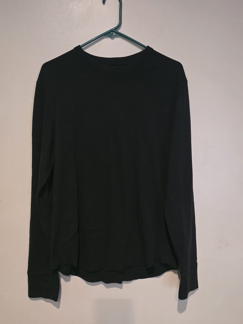 Black Knit Gap Cotton Long Sleeve Athletic Fit Women's Top Comfort Size Large